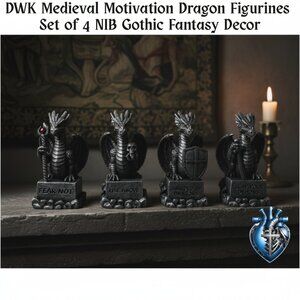DWK Medieval Motivation Dragon Figurines Set of 4 NIB Gothic Fantasy Decor